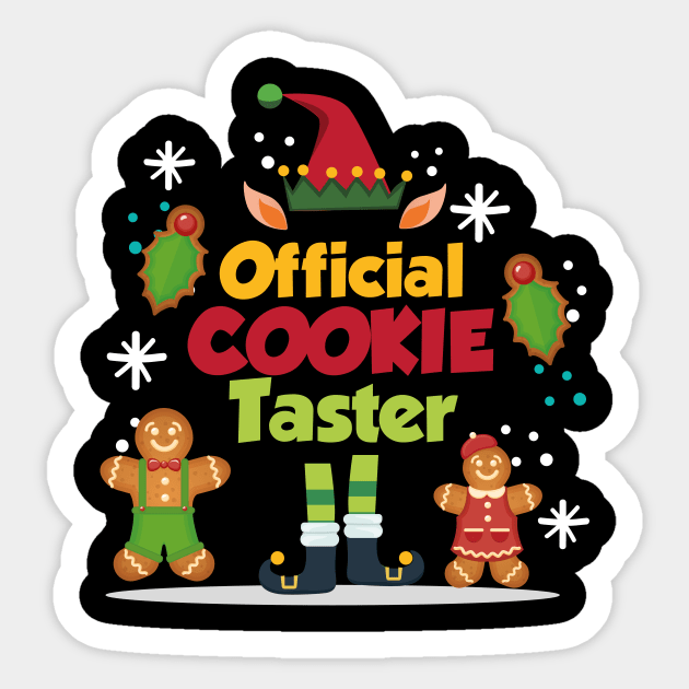 Official Christmas Cookie Taster Gingerbread Xmas Elf Sticker by JohnRelo